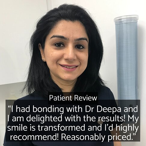 Composite Bonding Cost London - Dr Deepa patient testimonial