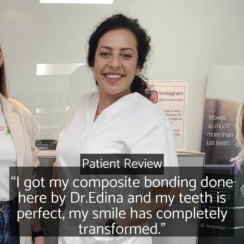 Composite Bonding London - Dr Edina patient testimonial