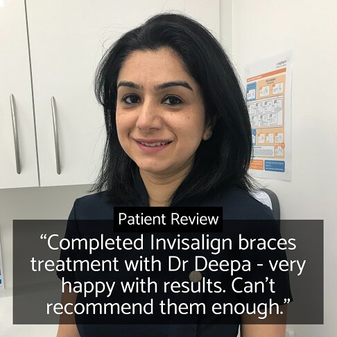 Patient testimonial for Dr Deepa for Invisalign Braces in London