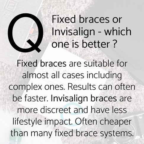 Fixed braces vs Invisalign braces in London