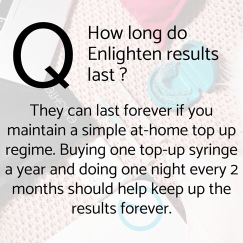 Enlighten whitening - frequently asked questions - how long do Enlighten results last