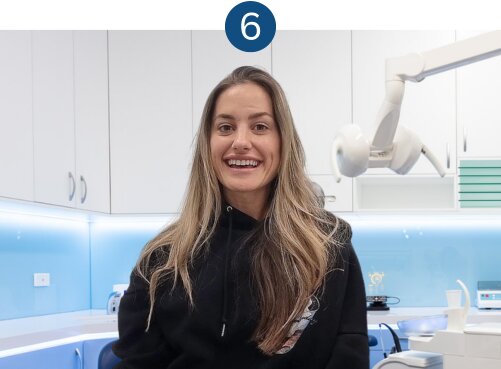 Our Invislaign patient completing her Invislaign treatment after 12-18 months and happy to have a straight smile