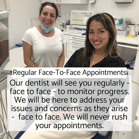 Regular face to face appointments with your Invisalign dentist in London
