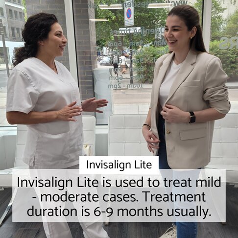 Invisalign Lite treatment duration is 6-9 months typically