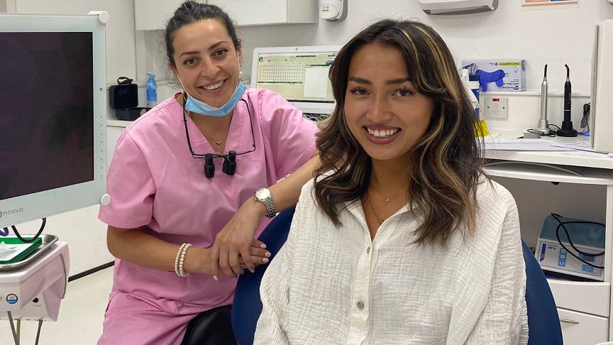 Dental Braces London - Dr Edina having a consultation with a braces patient at our clinic in London Waterloo