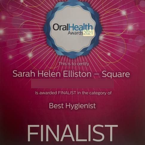 Best hygienist in London - Sarah Elliston - multi award winner