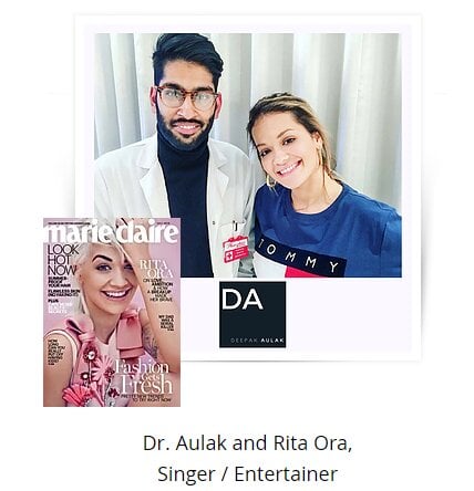Dr Deepak with celebrity patient Rita Ora